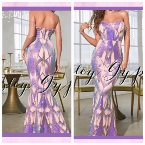 MULTICOLOR GEOMETRIC SEQUINED PREMIUM BRAND AND QUALITY MERMAIDCORE MA… - Picture 1 of 11